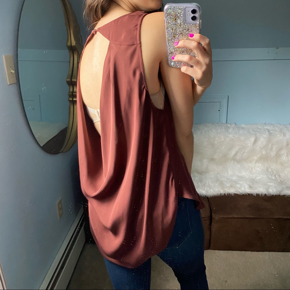 Haute Hippie Silk Drape Back Tank